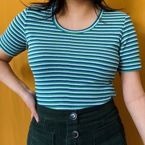 SOLD// Vintage 60s / 70s striped knit top